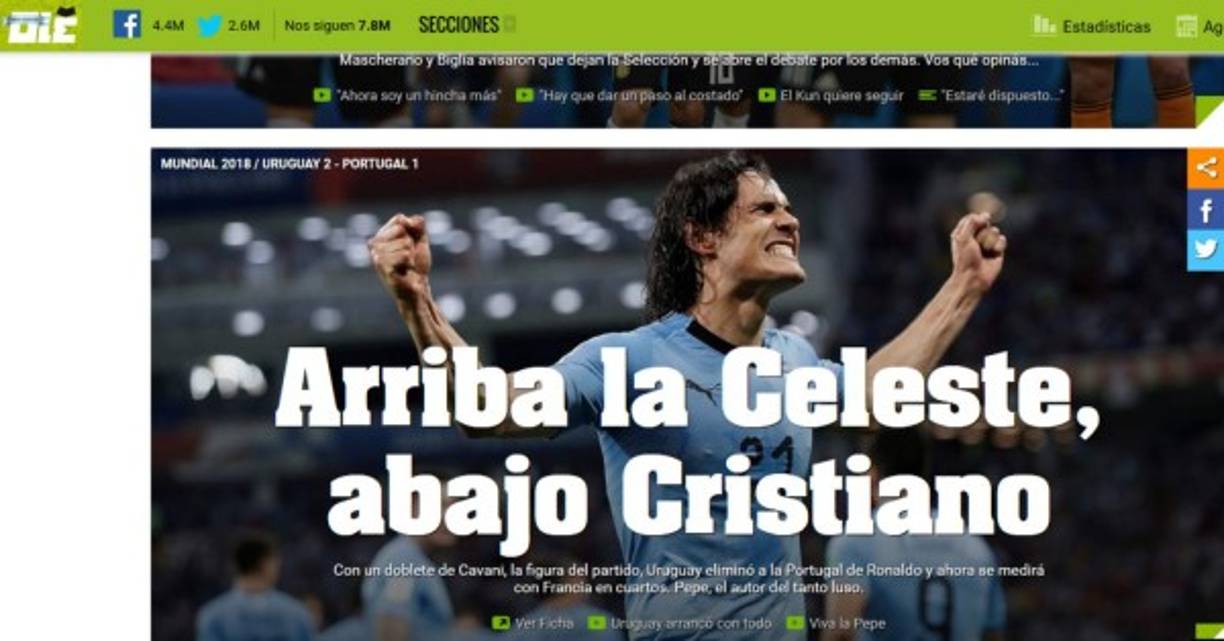 Diario Olé de Argentina.