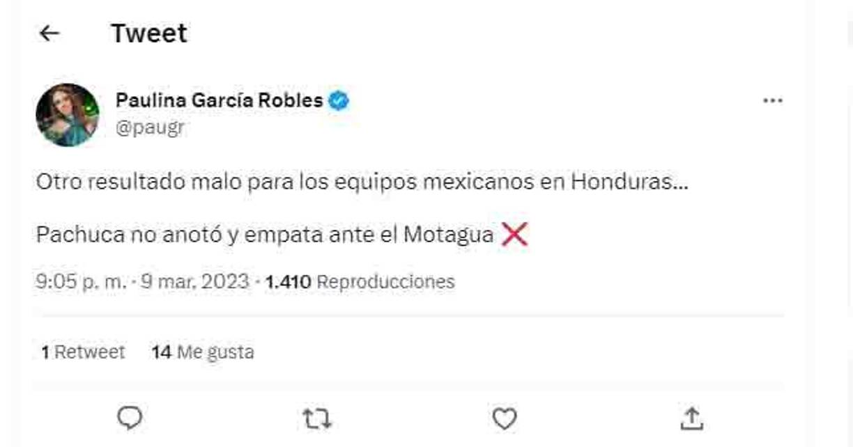 La periodista Paulina García señaló que fue otro resultado malo para los equipos mexicanos en Honduras. 