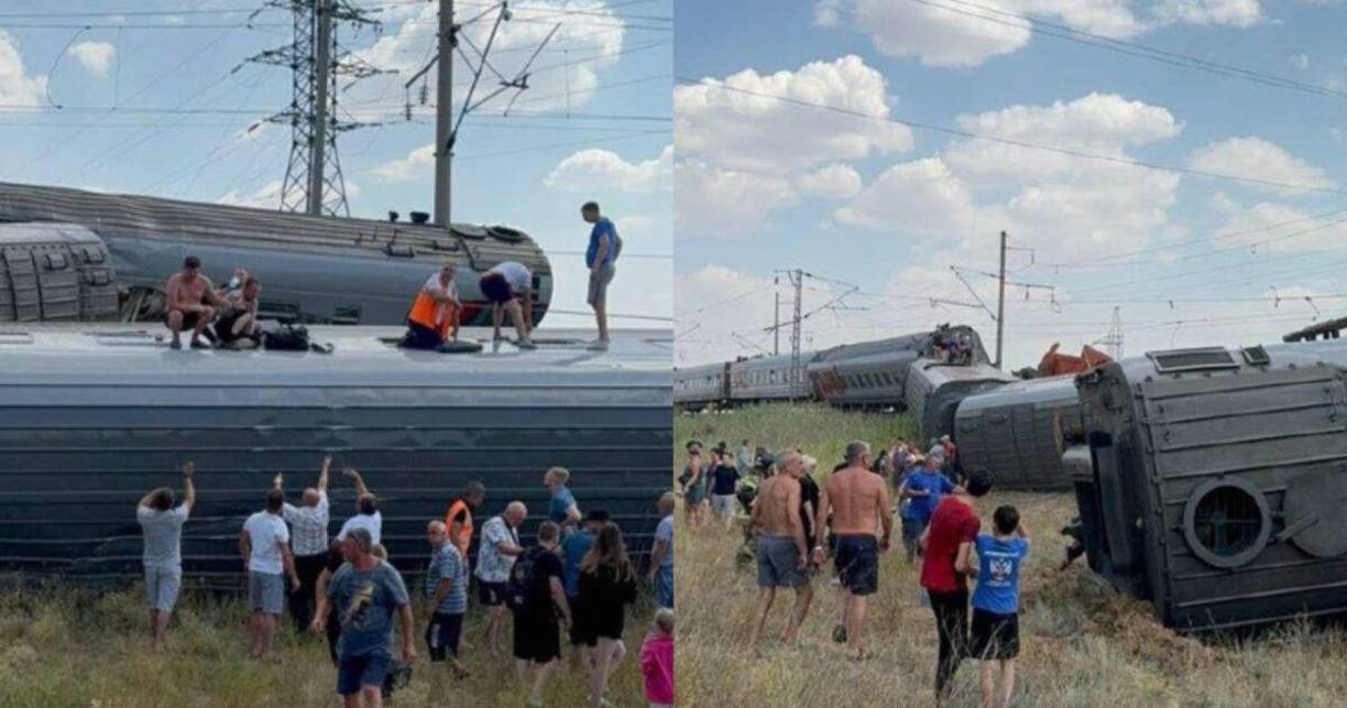 “Nueve vagones descarrilaron, siete de los cuales volcaron. Según estimaciones iniciales, más de cien personas resultaron heridas”, dijo el Ministerio de Situaciones de Emergencia en Telegram.