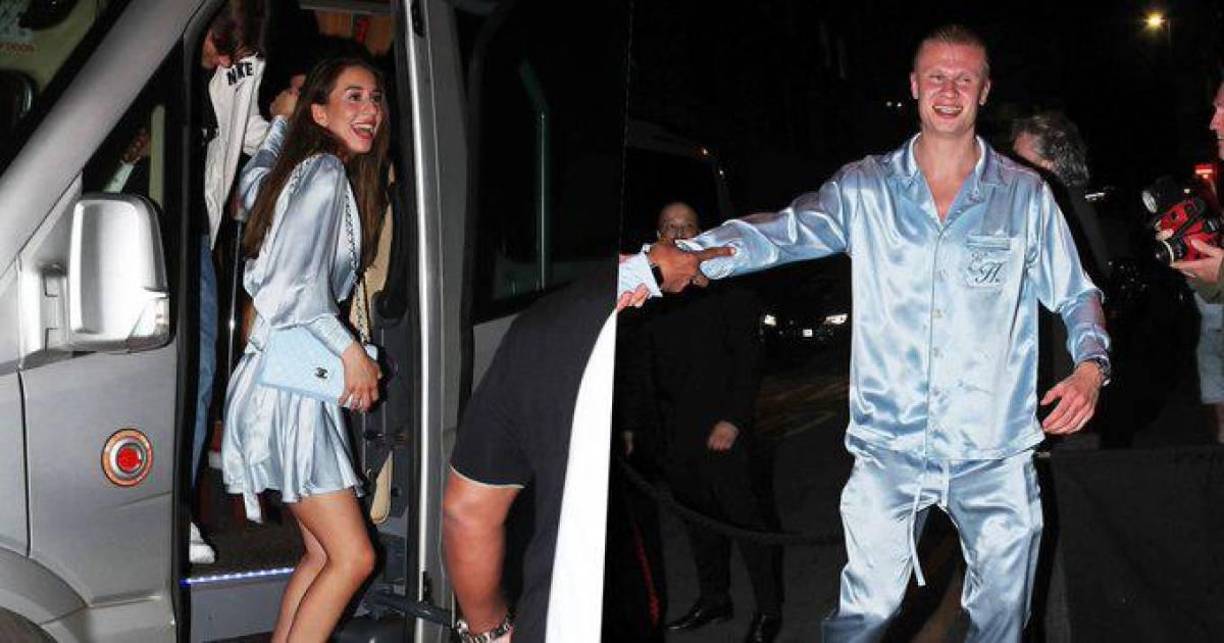 Haaland llegó en compañía de su novia Isabel Haugseng Johansen, quien también es futbolista y es delantera.