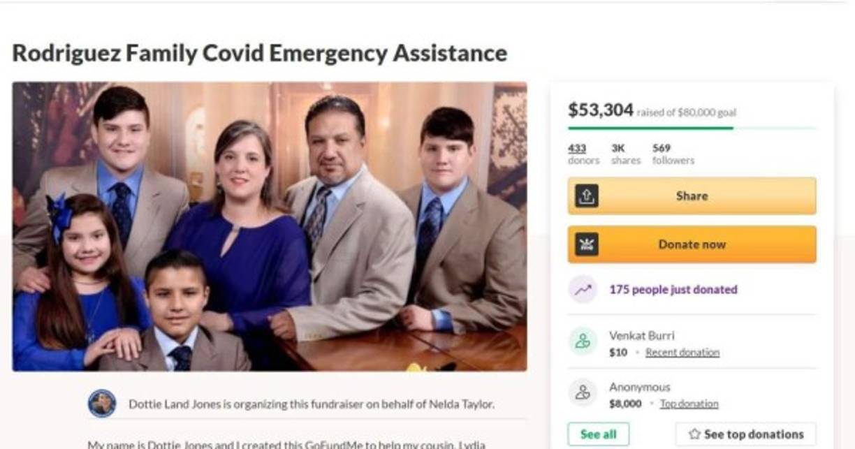 La familia ha creado una recaudación de fondos en línea para ayudar a los niños Rodríguez mientras los tribunales resuelven quién se convertirá en el tutor de los menores.