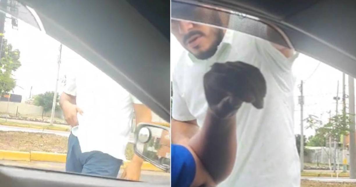 Recientemente un hombre fue captado en un video mientras amenazaba a un conductor que llevaba en su carro a toda su familia en la avenida circunvalación de San Pedro Sula. En el material gráfico se observa cuando una camioneta negras se le cruza a un turismo. De la camioneta se baja un hombre que se dirige a la puerta del conductor y comienza a tocarse lo que parece ser una arma de fuego.