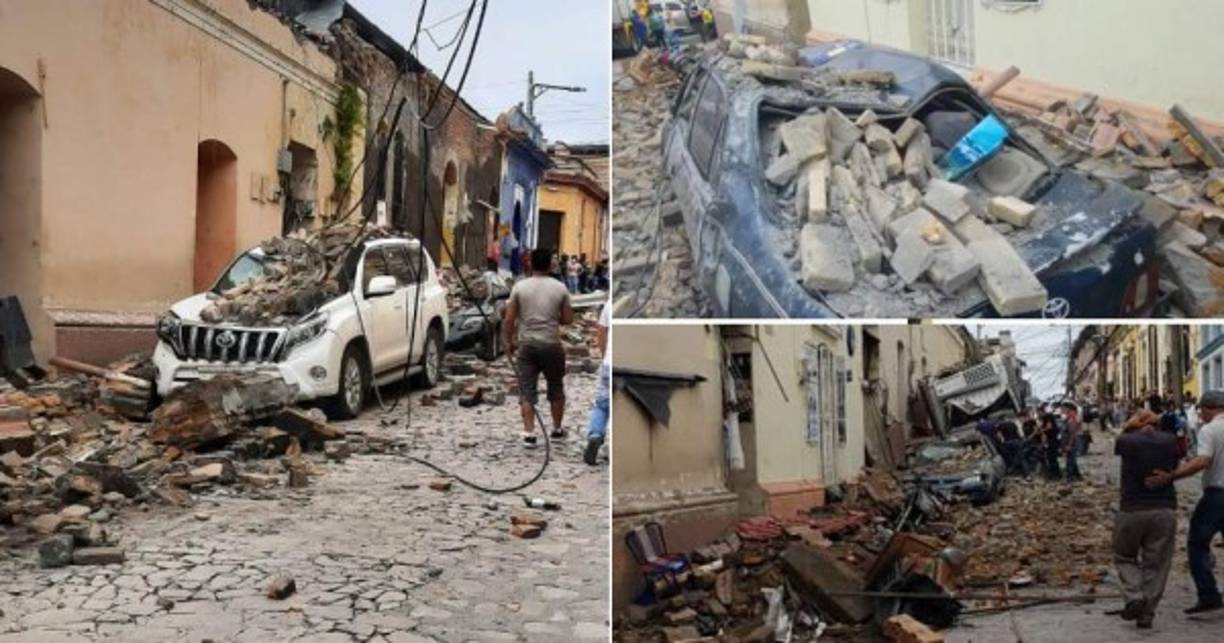 La cornisa del mercado central de Santa Rosa de Copán cedió y cayó este sábado. En el accidente resultó herida una mujer, asimismo varios carros se dañaron.