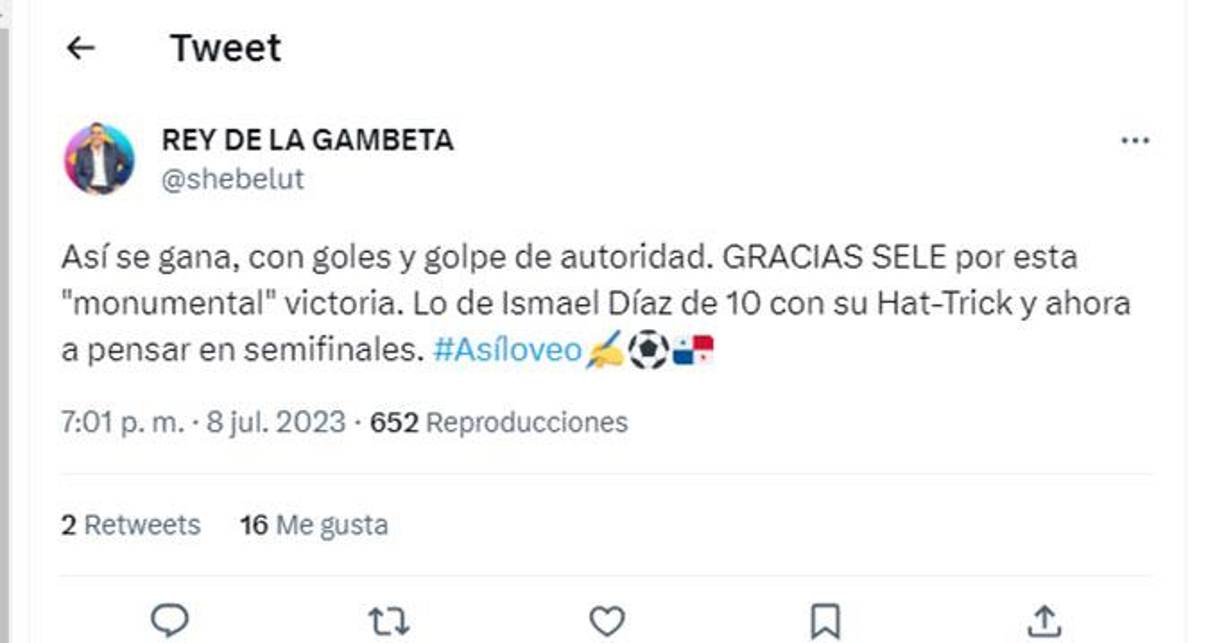 ”Así se gana, con goles y golpe de autoridad”, destacó un periodista de Panamá. 