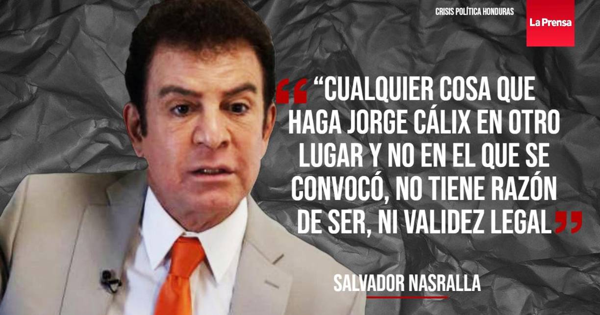 Por su parte, Salvador Nasralla, líder del PSH y designado presidencial electo, dijo que la elección de Cálix “no tiene validez legal”.