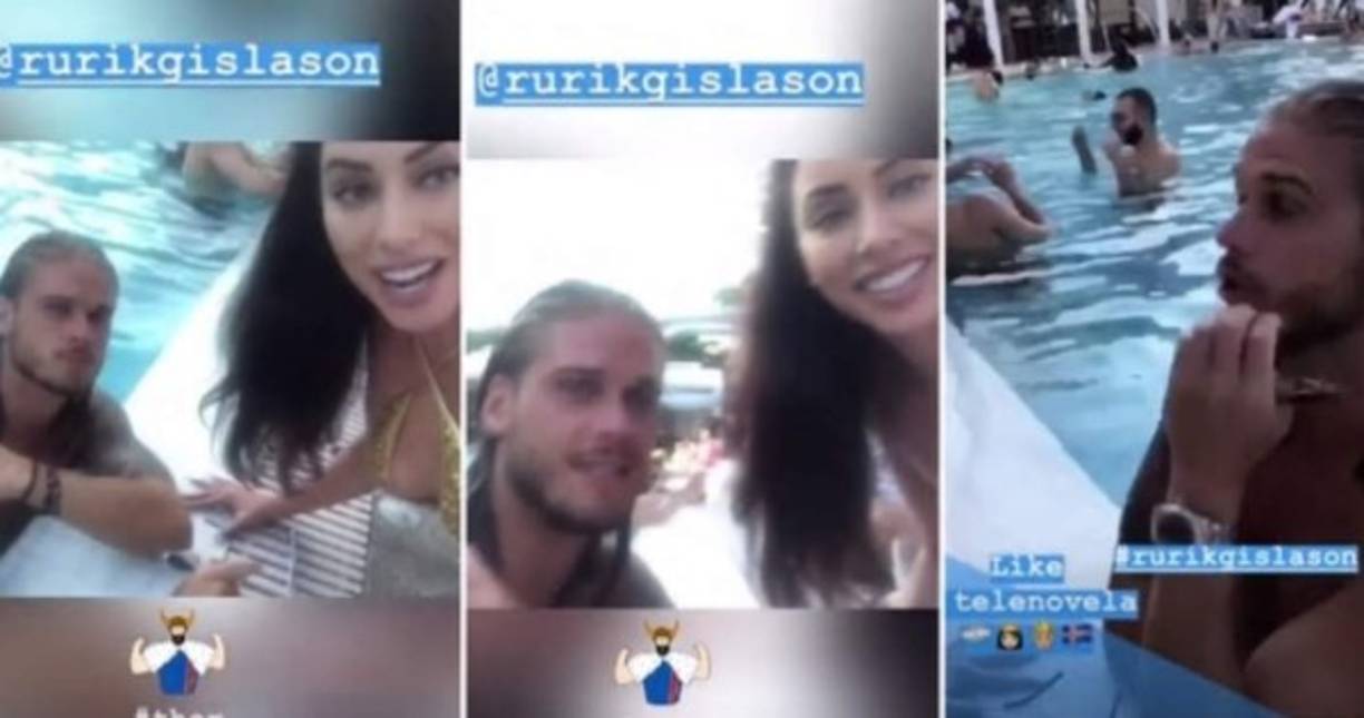 'Como una telenovela', describió Córdoba (en inglés) sobre la plática que tuvieron en la piscina, con él sumergido hasta la cintura y ella sentada en el borde. 'Encantada de conocerte, guapo', escribió también, comparando a Gislason con 'Thor'.