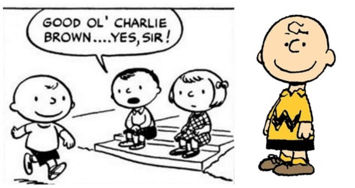 Charlie Brown en 1950 y la apariencia que vemos actualmente.