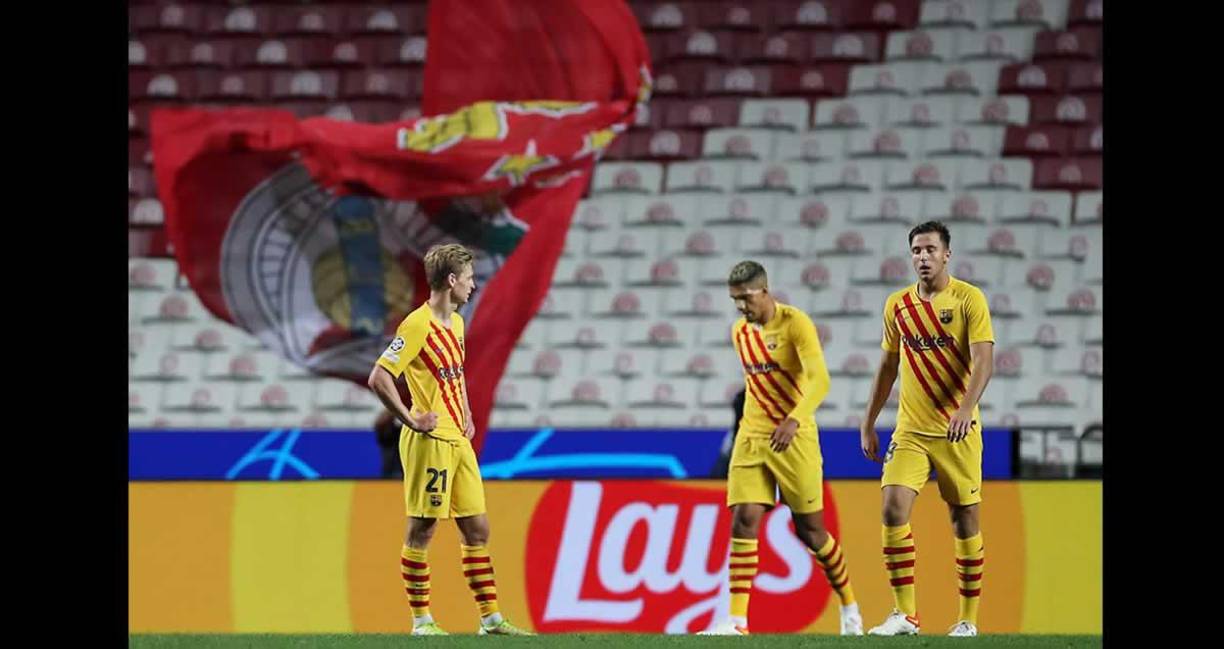 Los jugadores del Barcelona quedaron muy tristes por la derrota ante el Benfica.