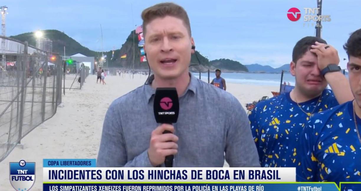 Nacho Bezruk, periodista de TNT Sports Argentina, estaba presente en el lugar. “Un momento terrible hemos vivido. La gente de Boca estaba pacíficamente en las playas disfrutando del día, cantaban... y vinieron cientos de hinchas del Fluminense directamente a agredir a la gente de Boca. Robaron carteras, golpearon a niños y mujeres”.