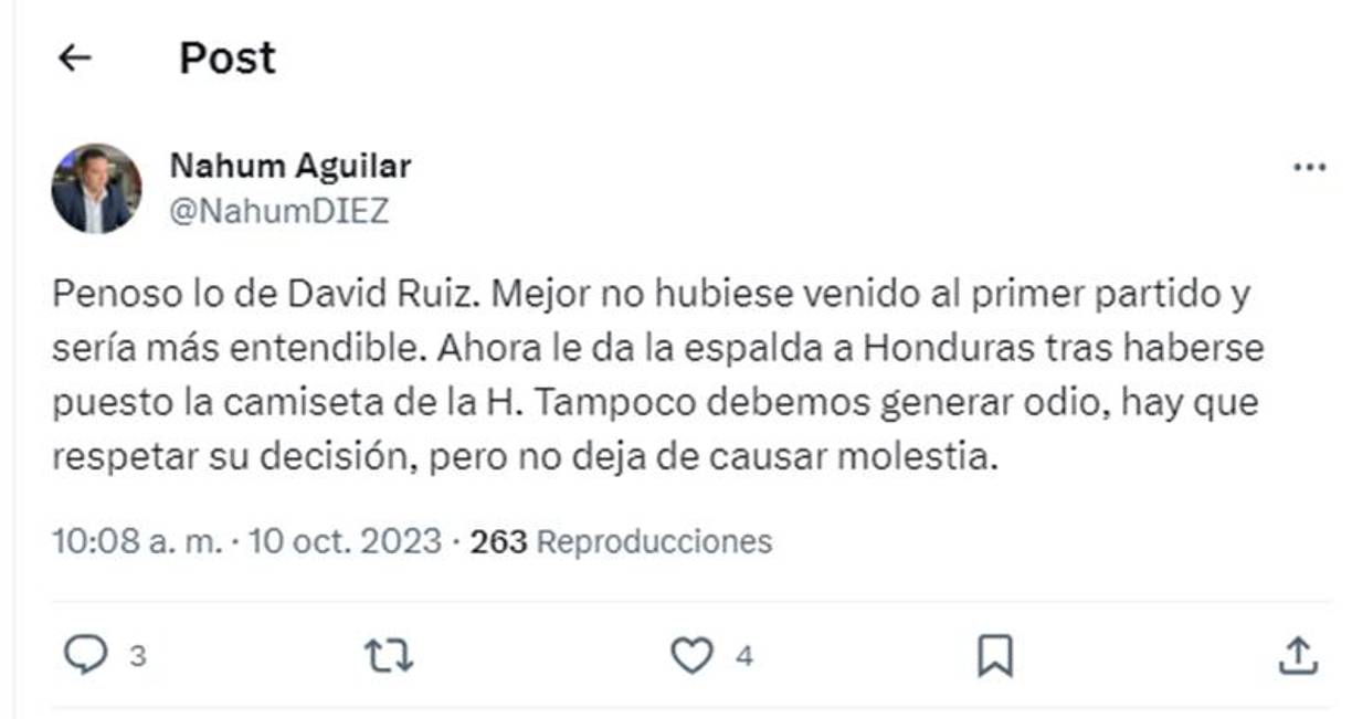 Nahum Aguilar, jefe de redacción de Deportes en Grupo OPSA, dejó un comentario contundente en sus redes sociales. 