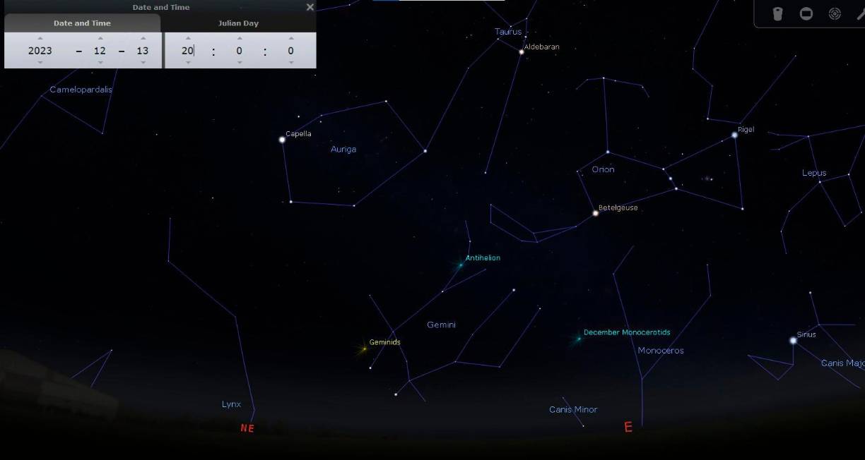 Cabe mencionar que, las lluvias de estrellas de las Gemínidas son las más importantes del año y pasan frecuentemente en la constelación.