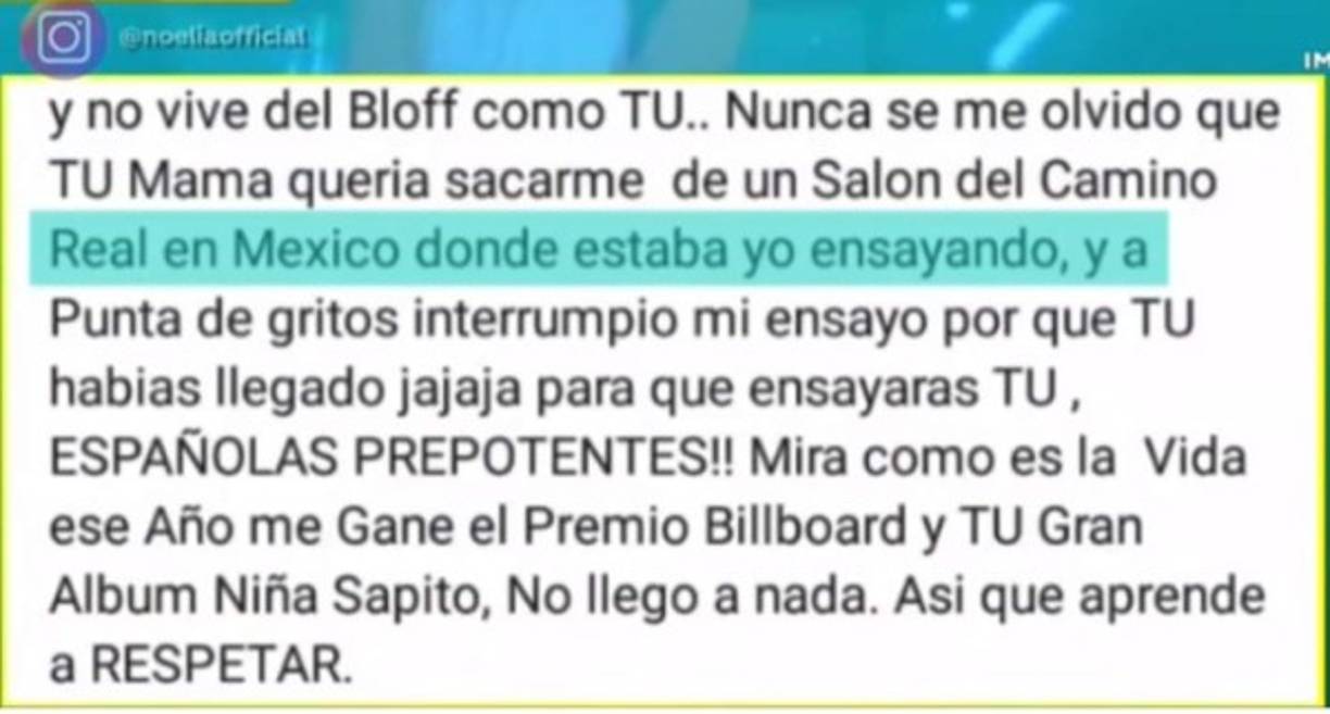 Al final de su publicación describió un episodio donde tuvo un altercado con la madre de Belinda. <br/><br/>Lo que deja entrever que entre ellas no hay buena relación.