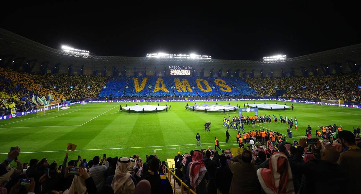 Así recibió el estadio Mrsool Park de Riad a Cristiano Ronaldo en su debut en la liga saudí.