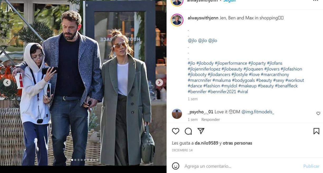 JLo lució muy ‘chic” al ir de compras navideñas junto a Ben y su hijo Max. 