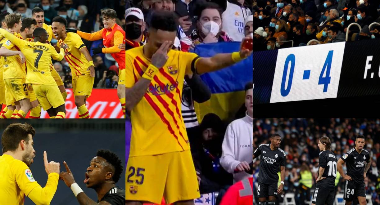 Las imágenes más curiosas que dejó la paliza de 4-0 del Barcelona ante Real Madrid en el Santiago Bernabéu. 