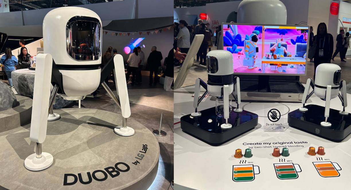 LG Electronics (LG) presentó su primera cafetera de cápsulas, DUOBO by LG Labs. El sistema de extracción de doble cápsula de DUOBO permite realizar combinaciones por capas de dos cápsulas, lo que hace posible que los usuarios puedan crear y saborear sus propias mezclas distintivas. La aplicación móvil DUOBO ofrece un control sencillo que permite a los usuarios ajustar con precisión la temperatura y la presión a sus preferencias. El producto de LG Labs es compatible con cápsulas de café de diversas marcas y ofrece una amplia gama de intensidades y sabores para que los usuarios puedan combinar, mezclar y crear sus propias mezclas.