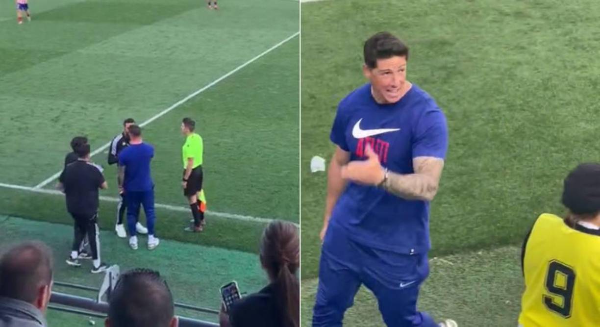 Luego de una intenso enfrentamiento este fin de semana con el exjugador del Real Madrid, Álvaro Arbeola, en un partido de juveniles que dirigían, el “Niño”, como es conocido, fue tendencia por su espectacular figura.