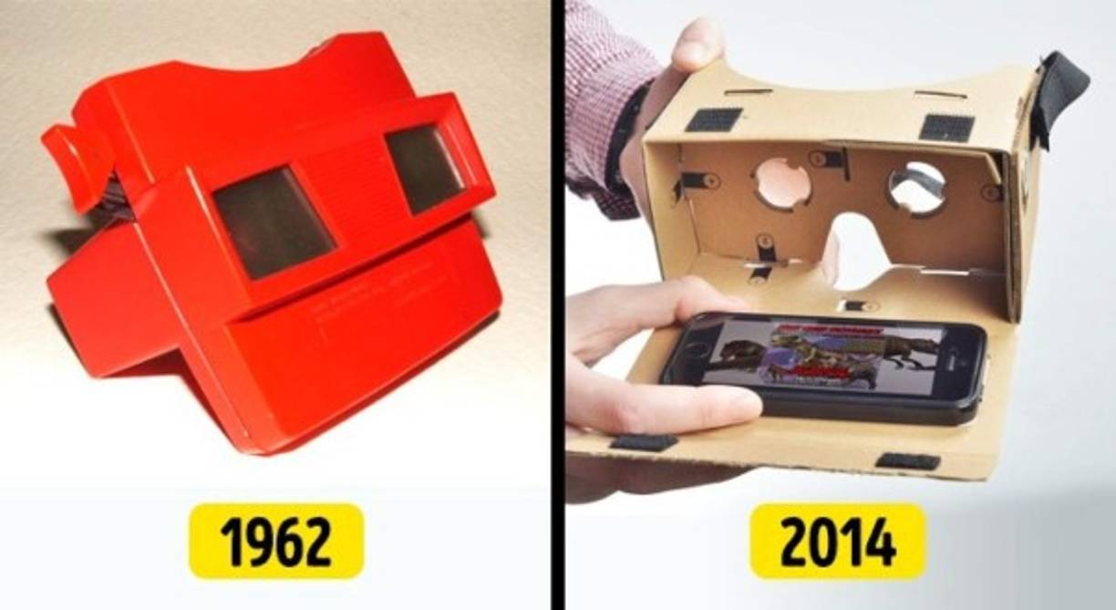 Los dispositivos para ver imágenes voluminosas tienen una segunda vida, y ahora en vez de fotos puedes usar tu smartphone. Los desarrolladores de Google crearon algo intermedio entre un estereoscopio y un casco de realidad virtual llamado Google Cardboard. Este dispositivo te permitirá ver películas y fotos panorámicas, ver la Tierra a vuelo de pájaro e incluso visitar exposiciones donde podrás estudiar cada objeto de ángulos diferentes, tal cual como en la vida real.