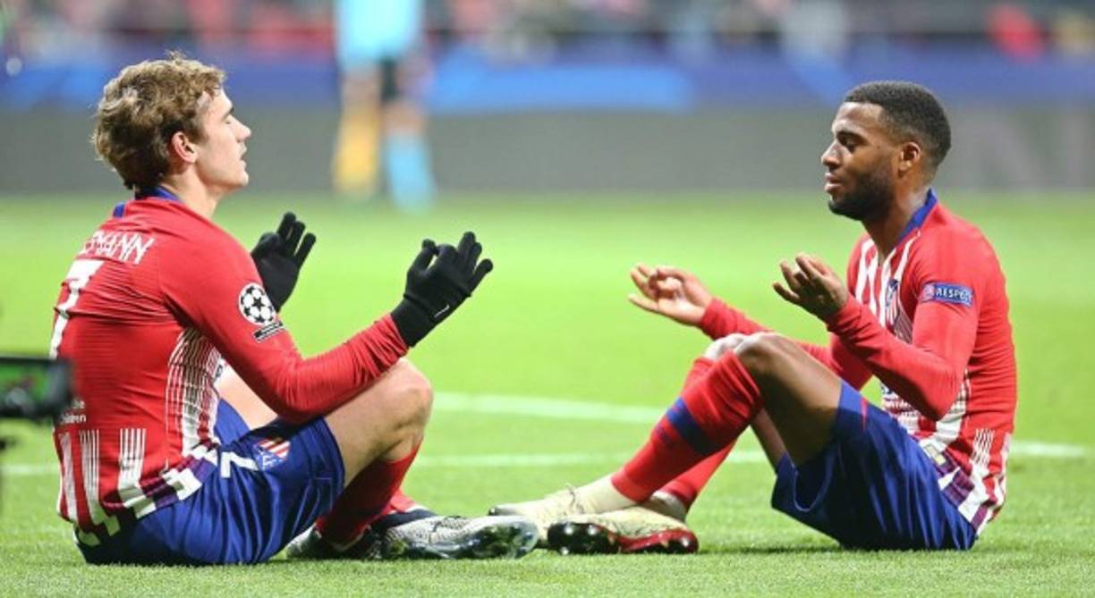 El nuevo festejo de Griezmann tras su gol, meditando y en la foto aparece con Thomas Lemar.