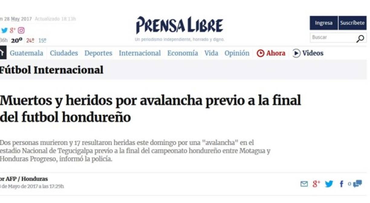 En Guatemala se han pronunciado sobre la tragedia.