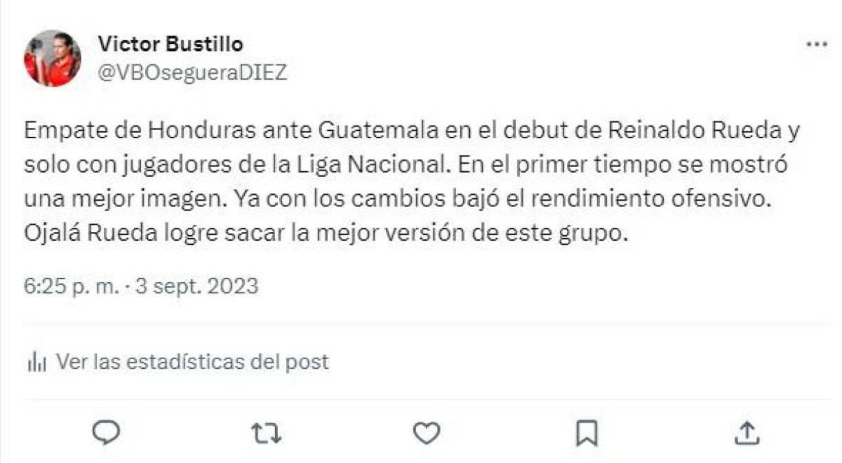 Victor Bustillo, periodista de Diario DIEZ: “En el primer tiempo se mostró una mejor imagen. Ojalá Rueda logre sacar la mejor versión de este grupo”.