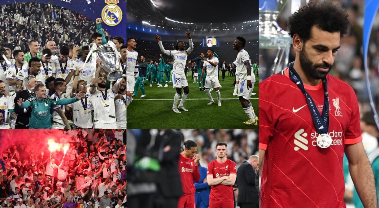 Mira las imágenes más curiosas de los festejos del Real Madrid luego que se consagraron campeones de la UEFA Champions League. En el Liverpool hubo mucha tristeza y una hondureña estuvo presente en la Gran Final que se disputó en París.