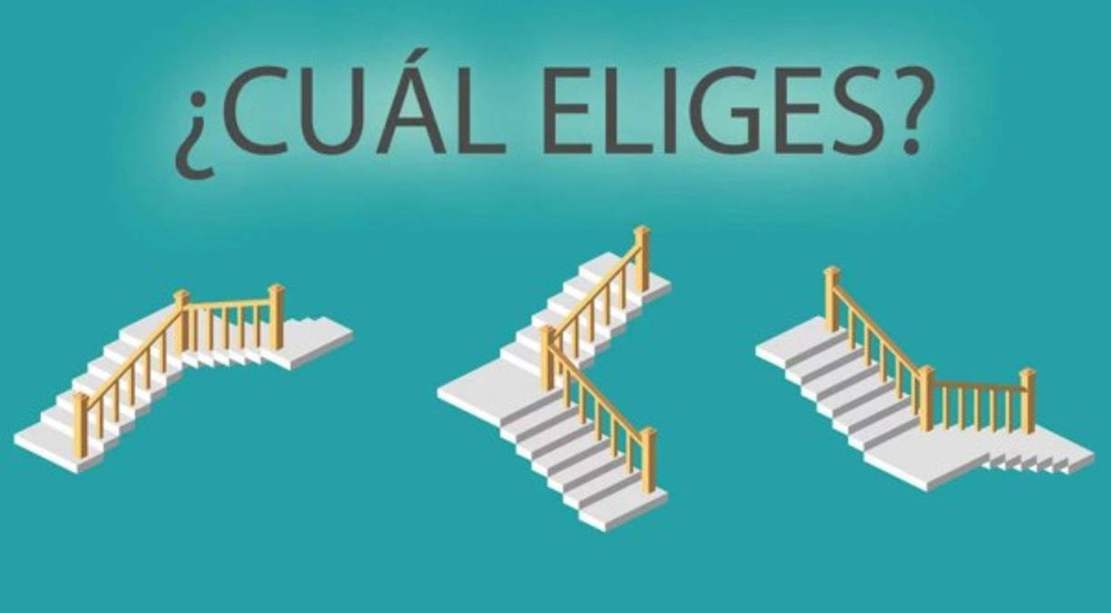 Si estás en un momento de tu vida en el que no sabes muy bien qué camino tomar, libera un poco la tensión con este test que te ayudará a aclarar el panorama. Mira la siguiente imagen y escoge una escalera ¡Sin pensar! Intenta ser lo más intuitivo posible.
