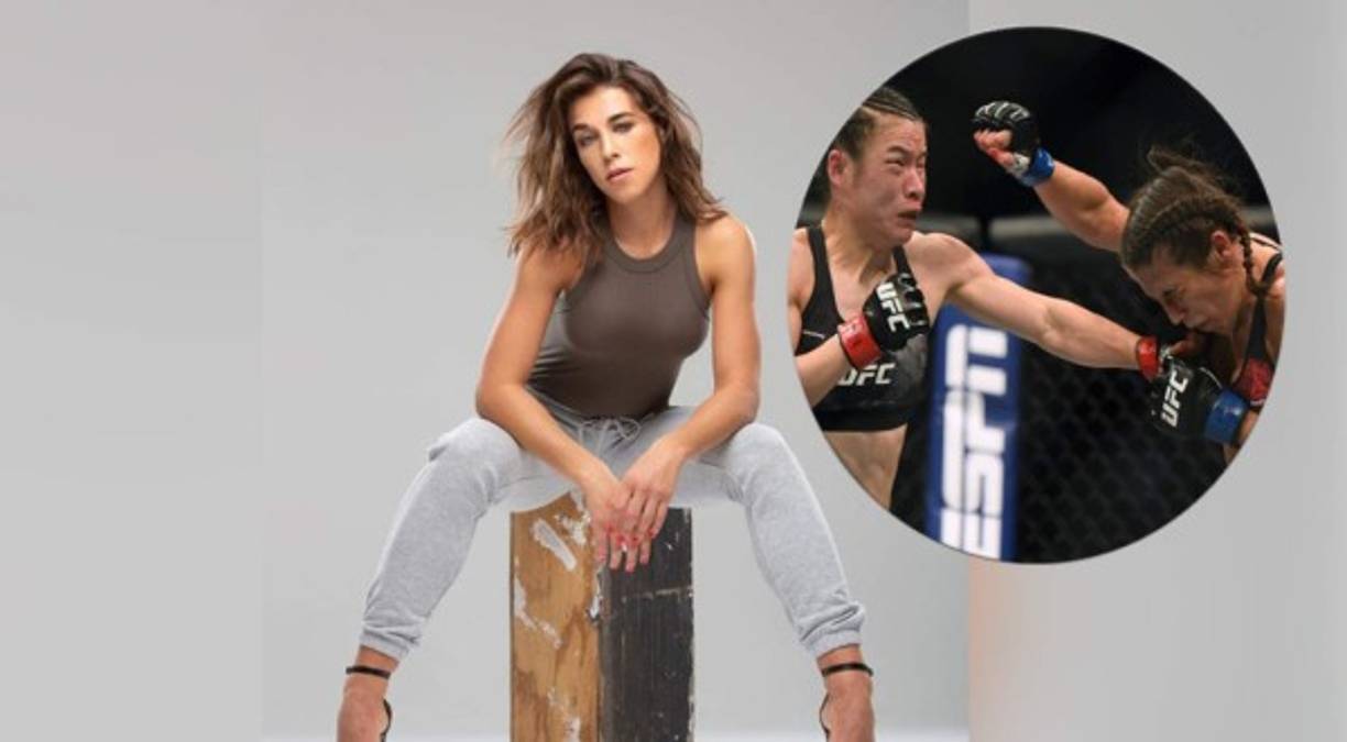 Irreconocible quedó el rostro de la peleadora de artes marciales Joanna Jedrzejczyk tras la brutal pelea que protagonizó contra Weili Zhang.