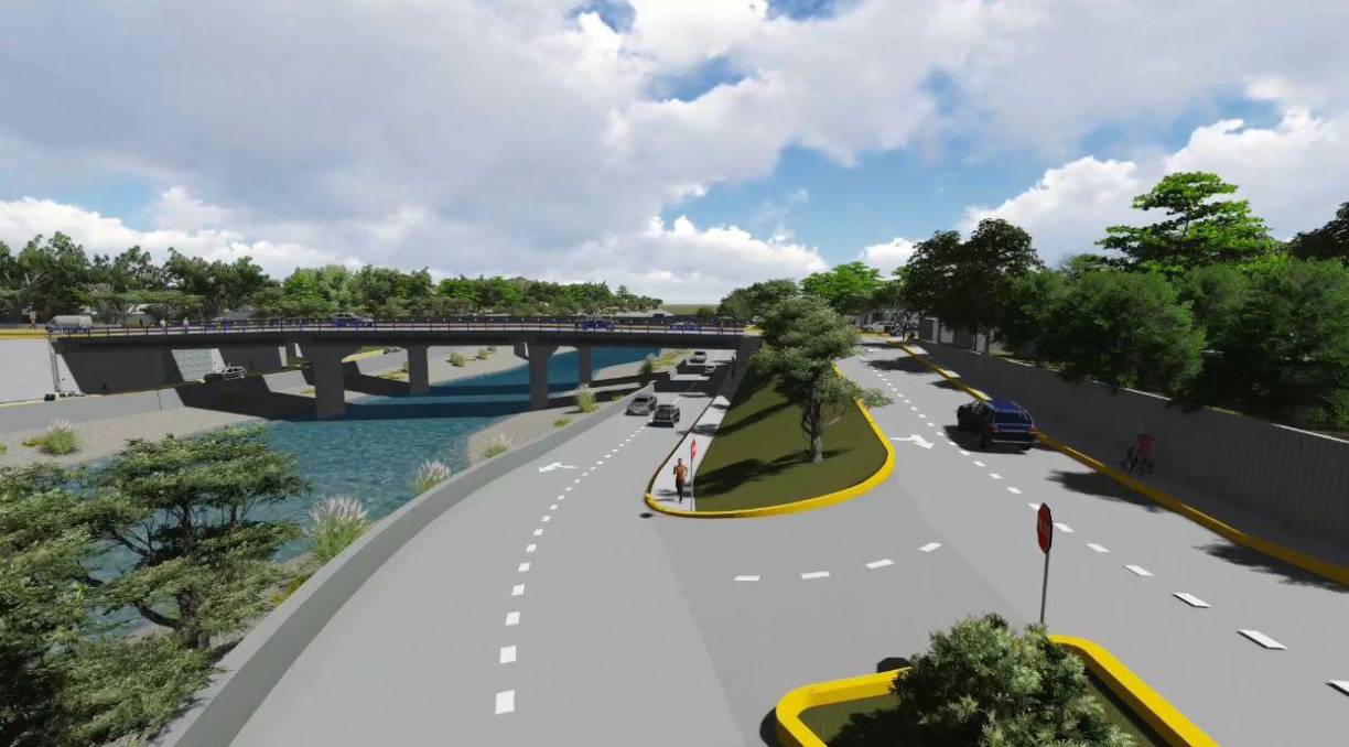 Además, construcción de losas de aproximación, y pasos a desnivel en ambos extremos del puente con dos carriles de 4.0 metros cada uno, así como la pavimentación del paso a desnivel en el bordo adyacente a Jardines del Valle, con una longitud de 257. 08 metros lineales