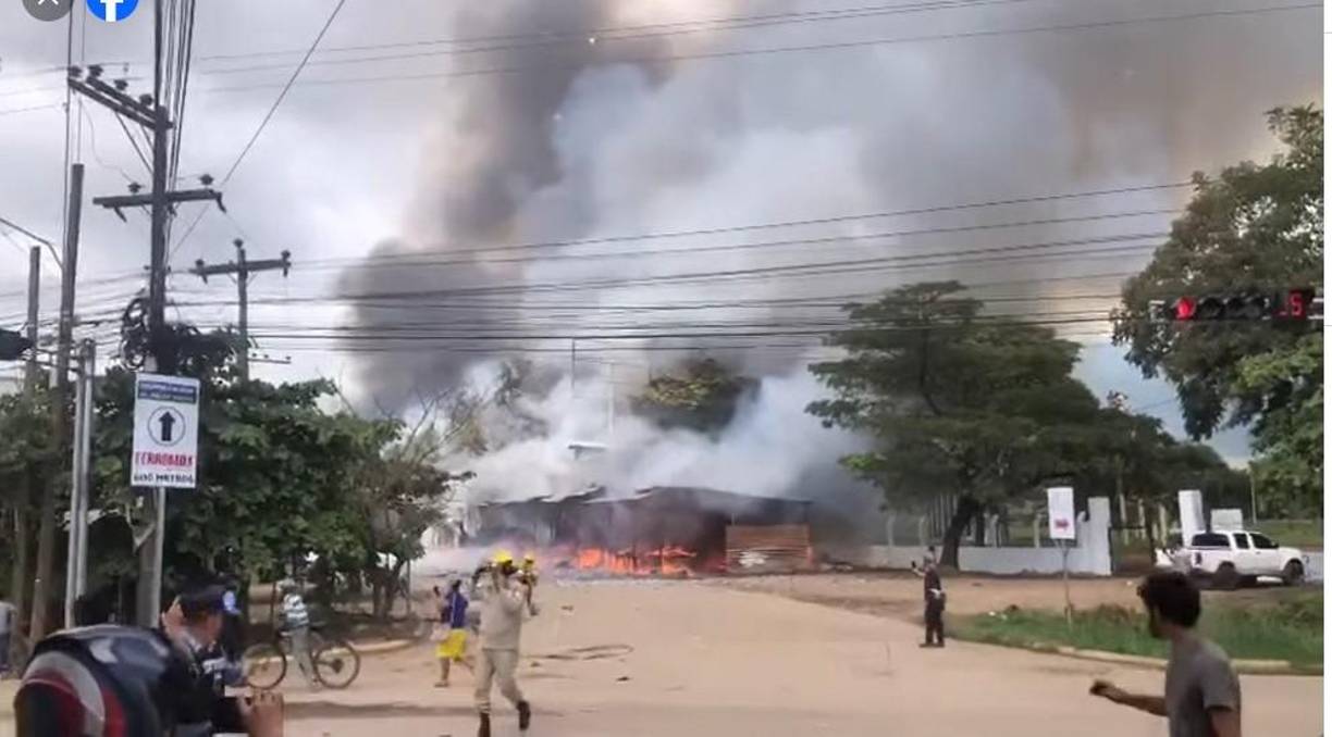 Momento en que iniciaba el siniestro que alarmó a todos en la ciudad.