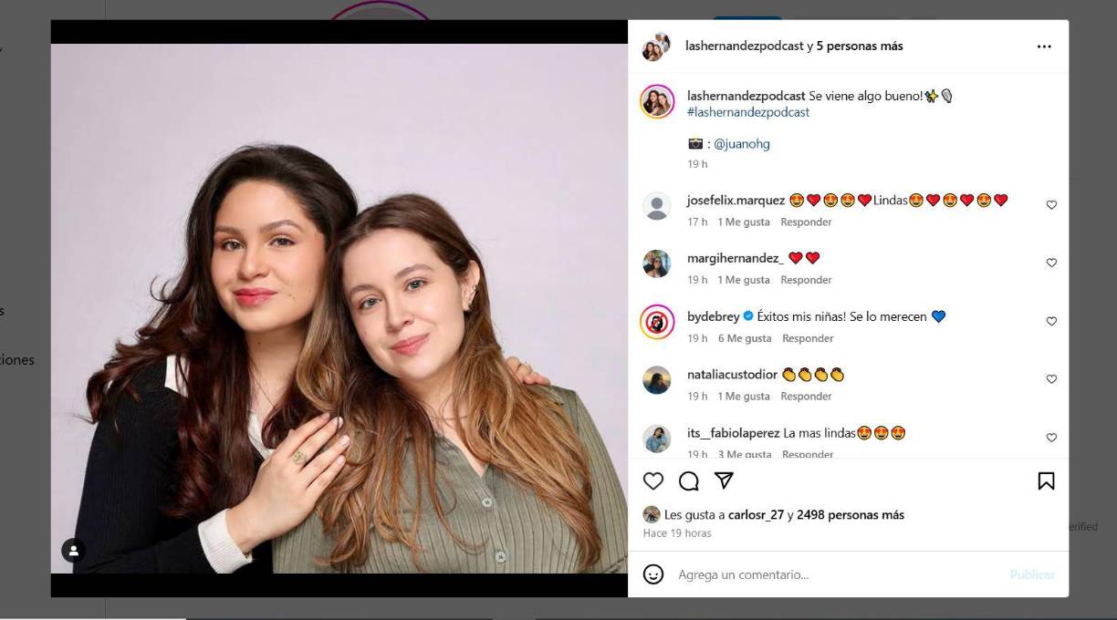 El proyecto en cuestión es un pódcast titulado “Las Hernández Pódcast”, que ya cuenta con una base inicial de seguidores y ha recibido muestras de apoyo por parte de internautas. 