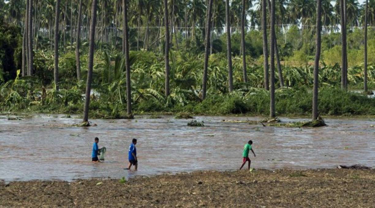Estos pobladores observan los daños en los cultivos que ocasionó el huracán Patricia que de categoría 5 pasó a tormenta tropical.