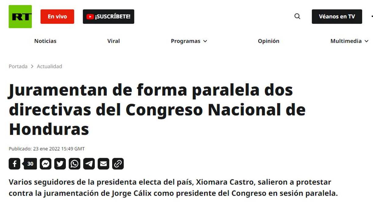 Estos son los principales titulares de medios internacionales sobre la crisis en el Congreso de Honduras: