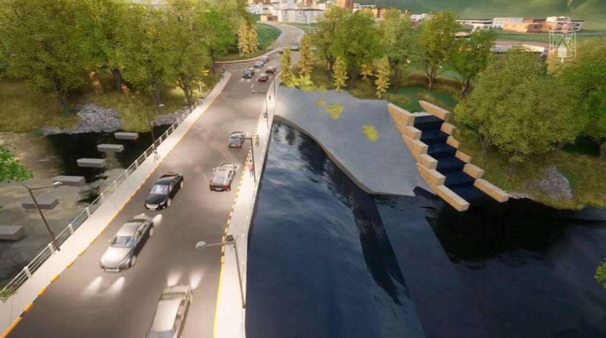 (Maqueta) Así quedaría, una vez culminada la obra, el vado de la Juan Lindo. 