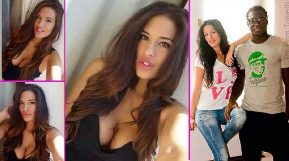 El delantero ecuatoriano Felipe Caicedo y María García.