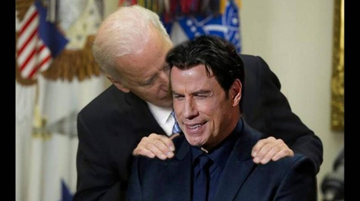 El vicepresidente de EUA, Joe Biden, en un montaje con el actor de Hollywood.