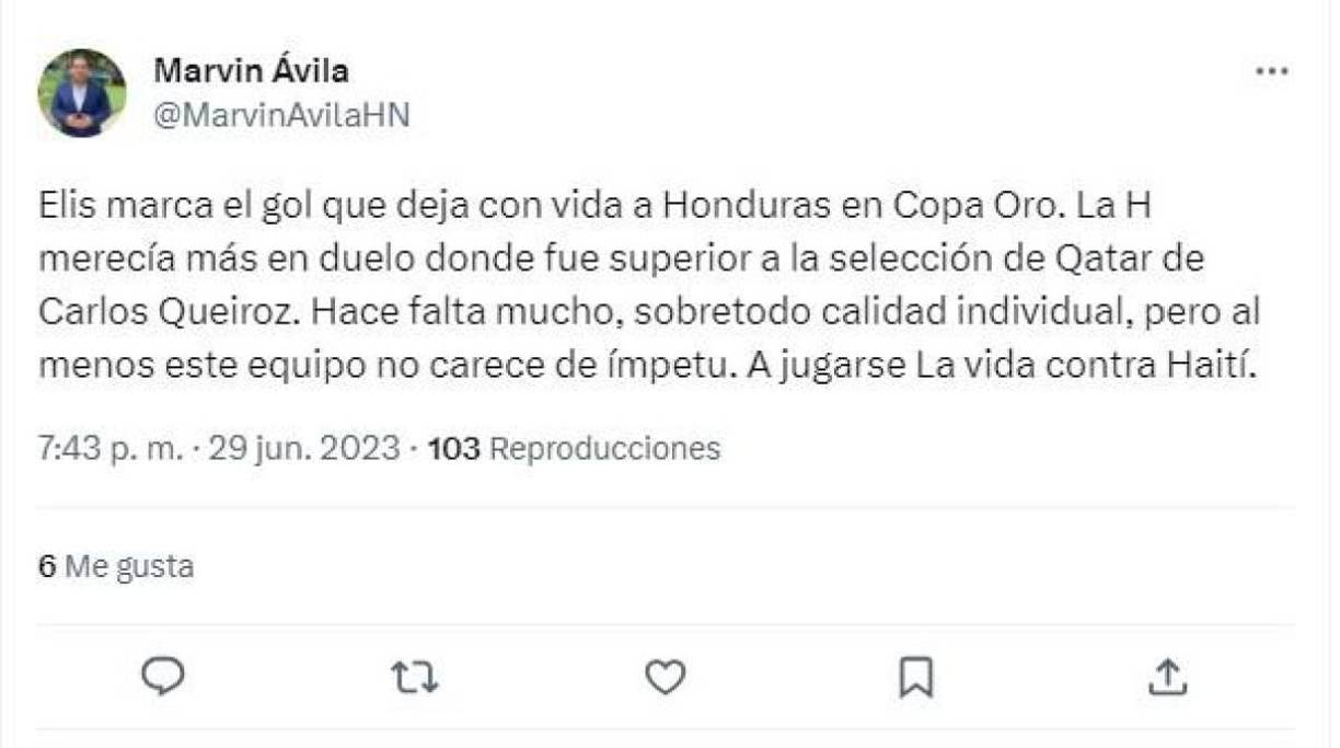 Marvin Ávila, periodista: “Hace falta mucho, sobre todo calidad individual, pero al menos este equipo no carece de ímpetu”.