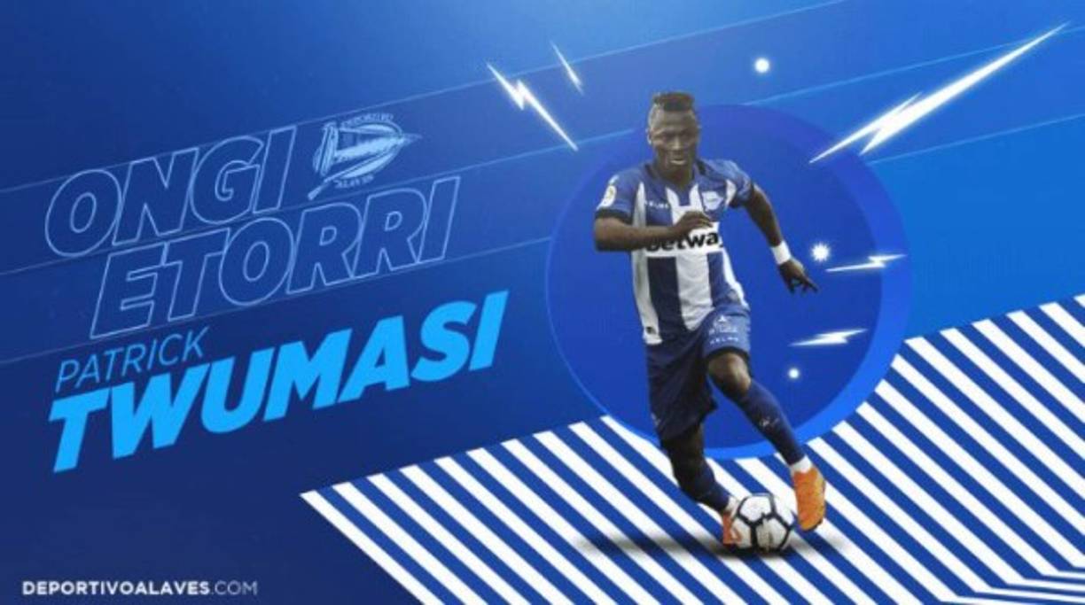 El Alavés ha fichado al atacante ghanés Patrick Twumasi. Llega por ~3.000.000 €. Firma hasta junio de 2022.