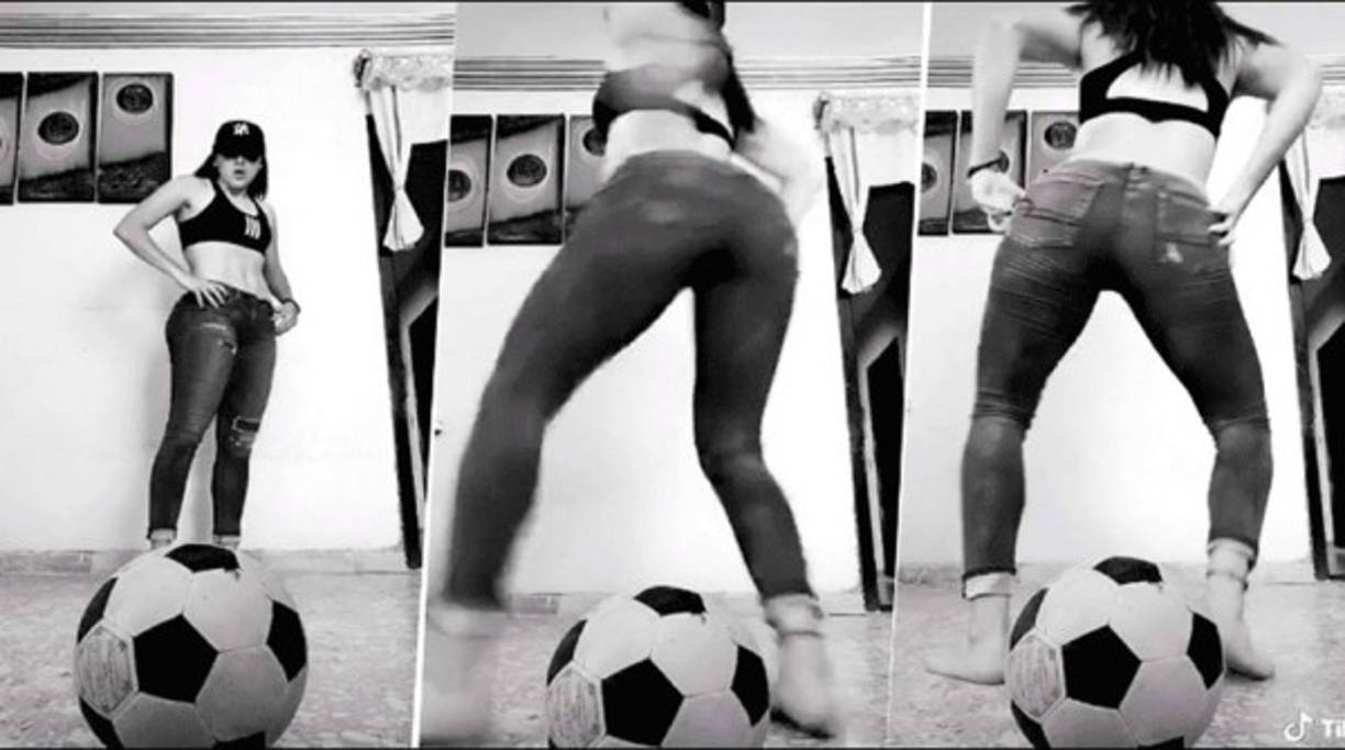 Palafox hace la finta de que va a jugar con un balón y empieza a realizar un twerking, mientras usa un ajustado pantalón y un diminuto top deportivo, al ritmo de ‘Baila como Twerk’ de DJ Chino.