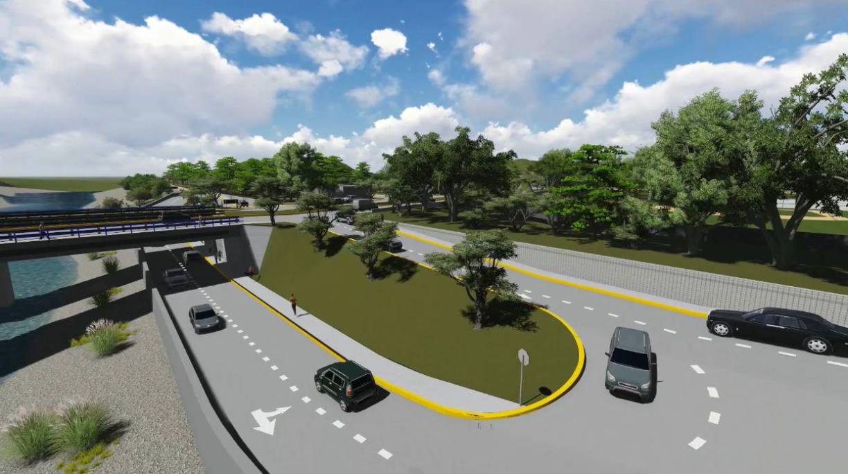 Luis Enrique Saa explicó que el proyecto comprende la construcción de 2 puentes vehiculares de 2 carriles cada uno, con un ancho de 10.38 metros lineales y una longitud de 75.00 metros, con aceras peatonales.