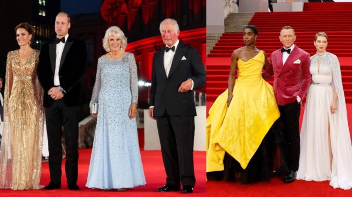 El príncipe Carlos y su esposa, Camila, y los duques de Cambridge, Kate y William, asistieron este martes al glamuroso estreno en Londres de 'No Time to Die' ('Sin tiempo para morir'), la última y esperada película de James Bond, en la que el actor británico Daniel Craig se despide como el agente 007.