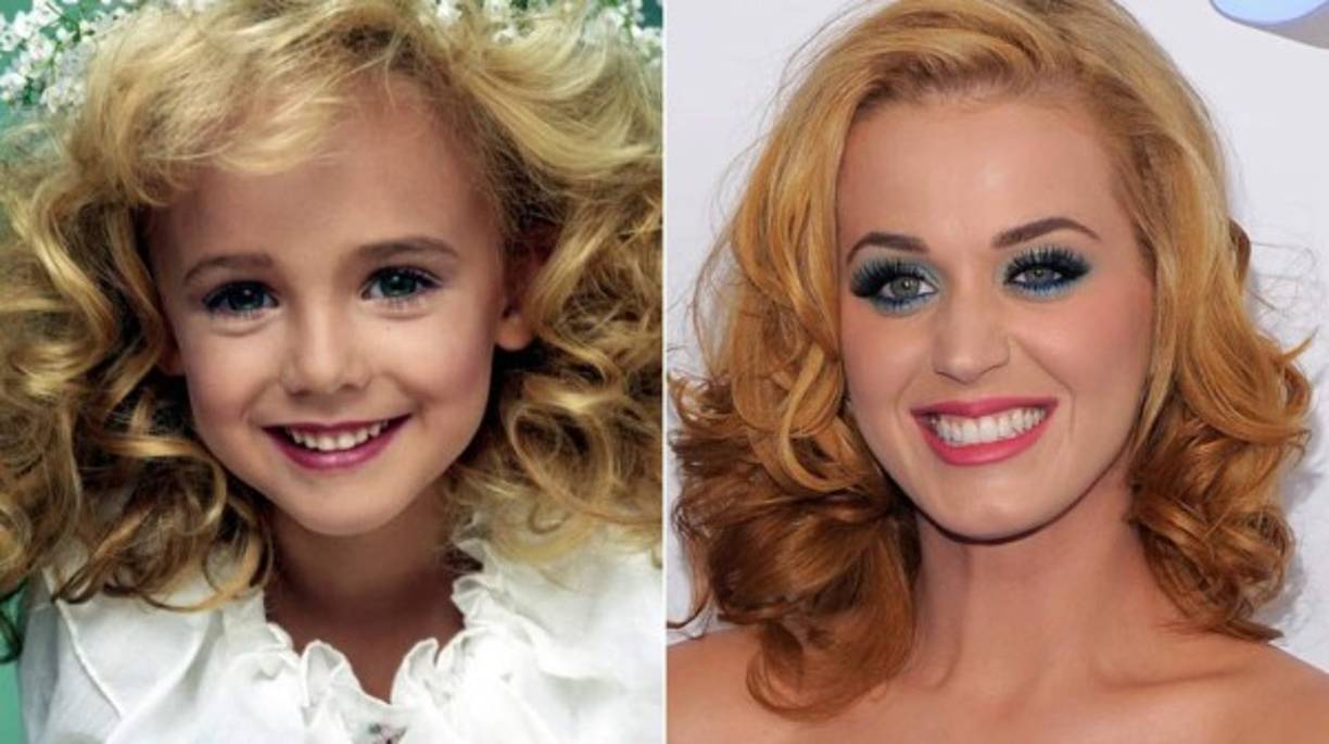 Katy Perry es Jonbenet <br/><br/>Jonbenet Ramsey fue una adorable pequeña ganadora de varios concursos de belleza que falleció en escabrosas circunstancias en 1996. Como es normal, se convirtió en el instante en la protagonista de muchas hipótesis de la conspiración. Hace poco se hizo viral una explicación sobre su vida, que asegura que nunca fue asesinada. Supuestamente creció en un segundo plano de la mirada pública y se convirtió en una estrella del pop, con el nombre Katy Perry. Lucen parecido, al igual que sus respectivos padres. Sin embargo Perry tenía ya 12 años cuando la otra desapareció.