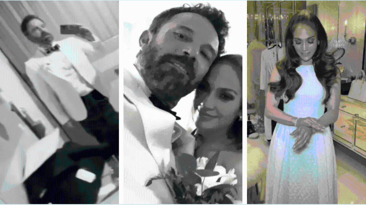 Jennifer López y Ben Affleck. La pareja anunció su compromiso en abril de 2022, y se casó tres meses después en Las Vegas. Una fuente reveló en ese momento que la pareja no podía esperar más para intercambiar votos.