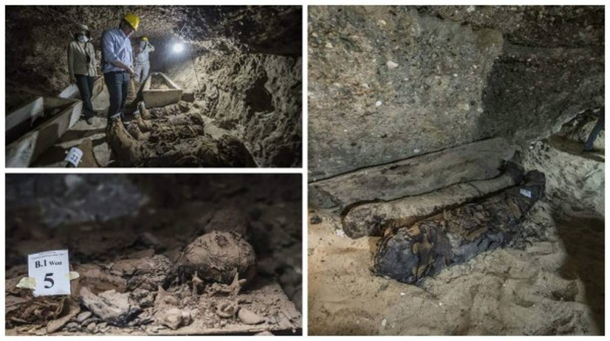 Un equipo de arqueólogos egipcios descubrió 17 momias en unas catacumbas de Tuna el Yebel, en el centro del país, indicó este sábado el ministerio de Antigüedades en un comunicado.