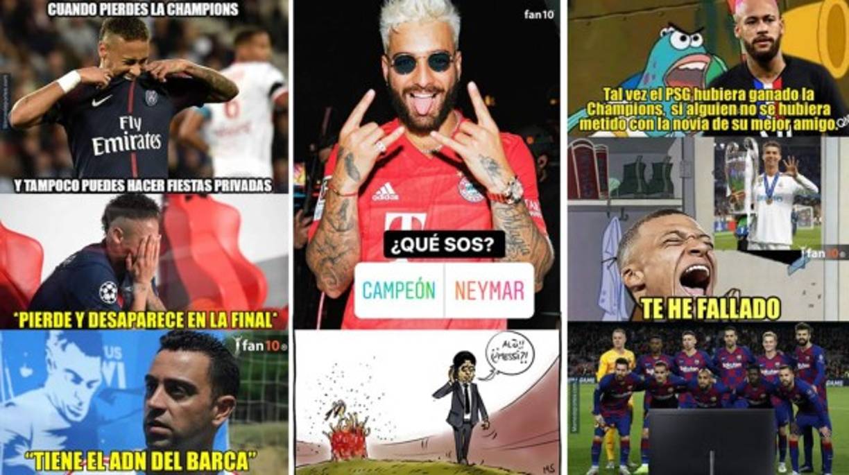Los divertidos memes que dejó la final de la Champions League 2019-2020 que le ganó el Bayern Múnich al PSG. Neymar y Mbappé son víctimas de las burlas.
