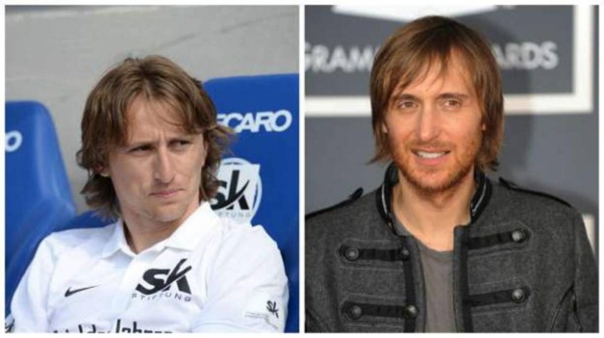 Luka Modric y el DJ David Guetta.
