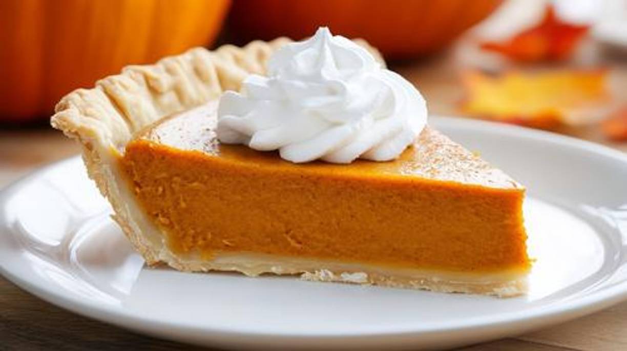 El pastel de calabaza, o pumpkin pie, es el postre más tradicional de Acción de Gracias. Se elabora con una base de masa y un relleno de puré de calabaza, azúcar y especias como canela, jengibre y nuez moscada. Este postre es el broche de oro perfecto para la cena.