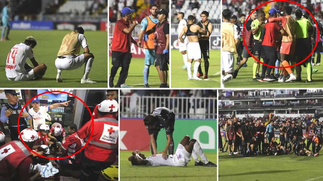 Las imágenes del dolor de los jugadores del Olimpia tras la eliminación en la Copa Centroamericana 2024 de la Concacaf al empatar 1-1 contra el Antigua de Guatemala.