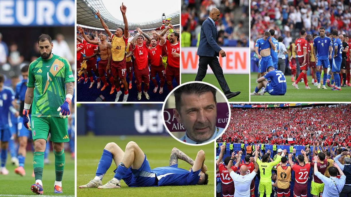 Las imágenes que dejó la dolorosa eliminación de Italia, último campeón de la Eurocopa, tras caer 2-0 contra la sorprendente Suiza que armó la fiesta al clasificar a cuartos de final de la Euro-2024.