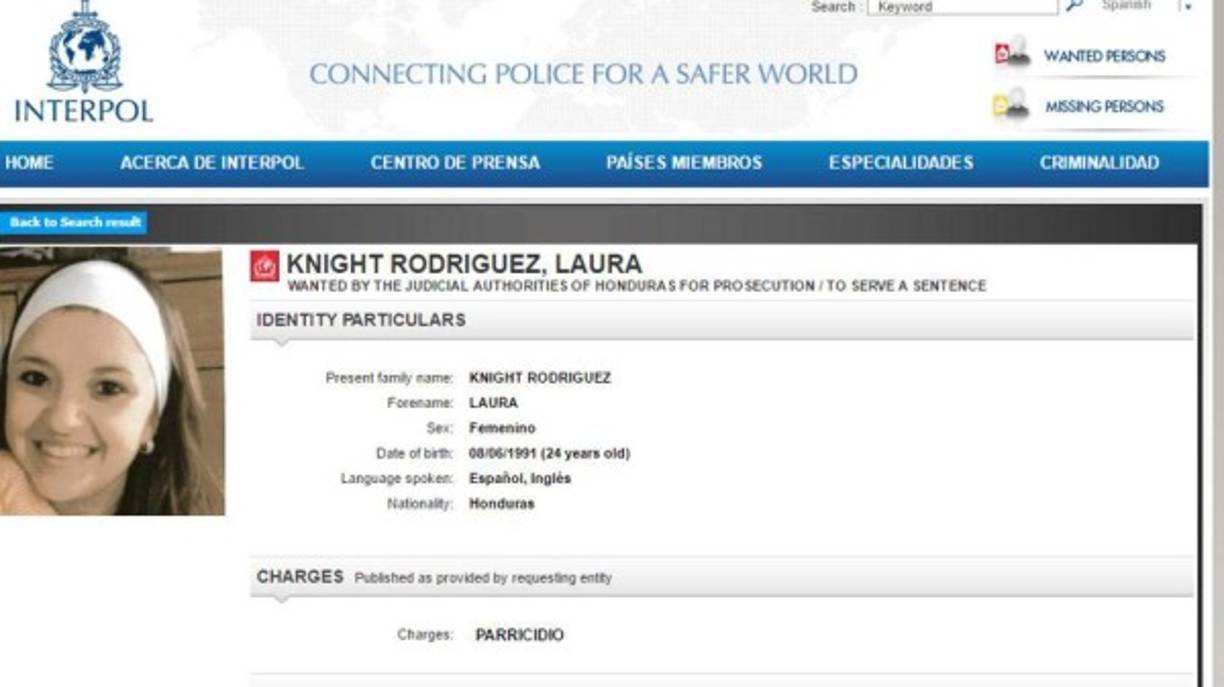 Segunda detención y extradicción - junio 2015<br/><br/>Según la Policía Federal de Argentina, Knight Rodríguez fue detenida en inmediaciones de la plaza Colón, cerca del domicilio que ocupaba en barrio Alberdi, sobre calle Santa Rosa al 1026. <br/><br/>'En nuestra ciudad trabajaba como cocinera en un bar del Centro que no fue precisado', comentaron las autoridades de Córdoba, Argentina. Días después fue extraditada a Honduras para ser juzgada en San Pedro Sula.